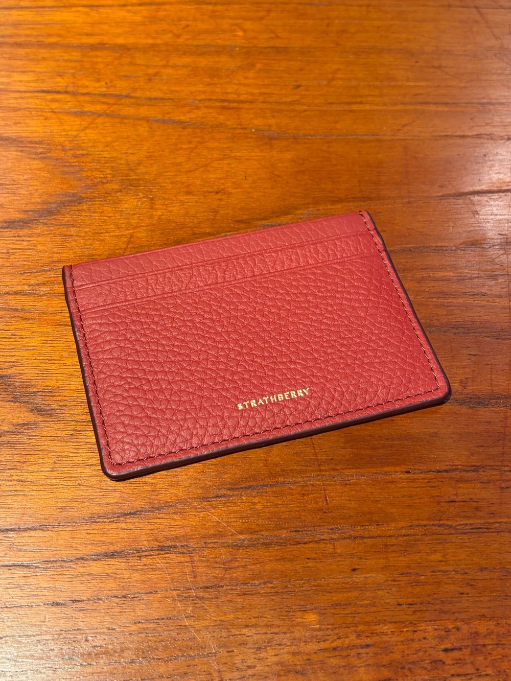 Strathberry Red Leather Cardholder